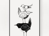 Постер Black and white birds